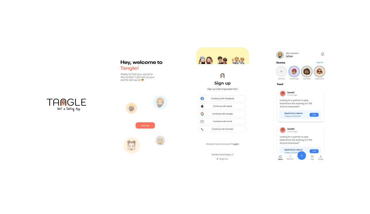 App screens
